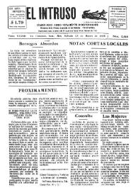 Portada:El intruso. Diario Joco-serio netamente independiente. Tomo XXVIII, núm. 2413, sábado 23 de marzo de 1929