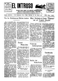 Portada:El intruso. Diario Joco-serio netamente independiente. Tomo XXVIII, núm. 2431, martes 16 de abril de 1929
