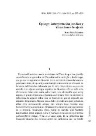 Portada:Epílogo  : interpretación jurídica y direcciones de ajuste / Juan Ruiz Manero