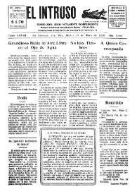 Portada:El intruso. Diario Joco-serio netamente independiente. Tomo XXVIII, núm. 2461, martes 21 de mayo de 1929