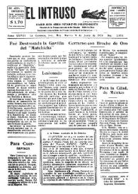 Portada:El intruso. Diario Joco-serio netamente independiente. Tomo XXVIII, núm. 2473, martes 4 de junio de 1929