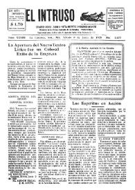 Portada:El intruso. Diario Joco-serio netamente independiente. Tomo XXVIII, núm. 2477, sábado 8 de junio de 1929