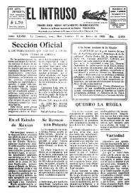 Portada:El intruso. Diario Joco-serio netamente independiente. Tomo XXVIII, núm. 2488, viernes 21 de junio de 1929