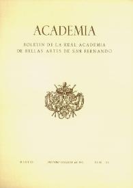 Portada:Academia : Anales y Boletín de la Real Academia de Bellas Artes de San Fernando. Núm. 33, segundo semestre de 1971