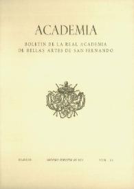 Portada:Academia : Anales y Boletín de la Real Academia de Bellas Artes de San Fernando. Núm. 35, segundo semestre de 1972