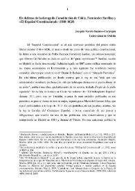 Portada:En defensa de la derogada Constitución de Cádiz. Fernando Sardino y \"El Español constitucional\" (1818-1820) / Joaquín Varela Suanzes-Carpegna