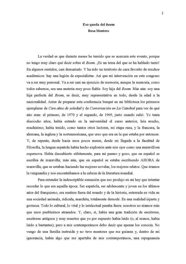 Eso queda del "boom" / Rosa Montero | Biblioteca Virtual Miguel de Cervantes