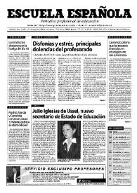 Portada:Escuela española. Año LX, núm. 3451, 11 de mayo de 2000
