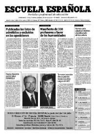 Portada:Escuela española. Año LX, núm. 3456, 15 de junio de 2000
