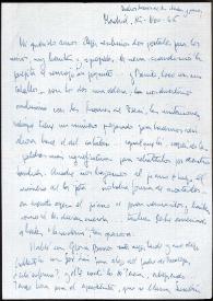Portada:Carta de Asunción Balaguer a Francisco Rabal. Madrid, 15 de noviembre de 1966