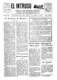 Portada:El intruso. Diario Joco-serio netamente independiente. Tomo XXV, núm. 2525, sábado 3 de agosto de 1929