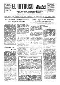 Portada:El intruso. Diario Joco-serio netamente independiente. Tomo XXV, núm. 2560, viernes 13 de septiembre de 1929