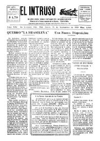 Portada:El intruso. Diario Joco-serio netamente independiente. Tomo XXV, núm. 2570, jueves 26 de septiembre de 1929