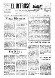 Portada:El intruso. Diario Joco-serio netamente independiente. Tomo XXV, núm. 2588, jueves 17 de octubre de 1929