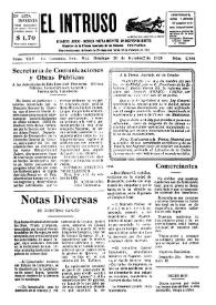 Portada:El intruso. Diario Joco-serio netamente independiente. Tomo XXV, núm. 2591, domingo 20 de octubre de 1929