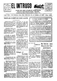 Portada:El intruso. Diario Joco-serio netamente independiente. Tomo XXV, núm. 2593, miércoles 23 de octubre de 1929