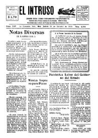 Portada:El intruso. Diario Joco-serio netamente independiente. Tomo XXV, núm. 2594, jueves 24 de octubre de 1929
