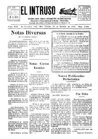 Portada:El intruso. Diario Joco-serio netamente independiente. Tomo XXV, núm. 2595, viernes 25 de octubre de 1929