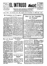 Portada:El intruso. Diario Joco-serio netamente independiente. Tomo XXVI, núm. 2621, martes 26 de noviembre de 1929