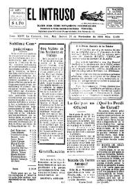 Portada:El intruso. Diario Joco-serio netamente independiente. Tomo XXVI, núm. 2623, jueves 28 de noviembre de 1929
