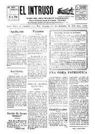 Portada:El intruso. Diario Joco-serio netamente independiente. Tomo XXVI, núm. 2626, domingo 1 de diciembre de 1929