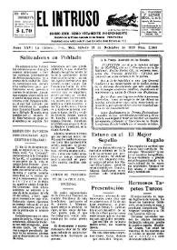 Portada:El intruso. Diario Joco-serio netamente independiente. Tomo XXVI, núm. 2643, sábado 21 de diciembre de 1929