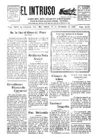 Portada:El intruso. Diario Joco-serio netamente independiente. Tomo XXVI, núm. 2648, sábado 28 de diciembre de 1929