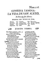 Comedia famosa, La vida de San Alexo / de don Agustin Moreto | Biblioteca Virtual Miguel de Cervantes