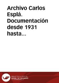 Documentación desde 1931 hasta 1963 | Biblioteca Virtual Miguel de Cervantes