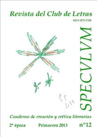 Portada:Speculum. Revista del Club de Letras. Segunda época, núm. 12, primavera 2013