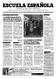Portada:Escuela española. Año LXI, núm. 3481, 8 de febrero de 2001