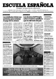 Portada:Escuela española. Año LXI, núm. 3482, 15 de febrero de 2001