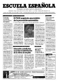 Portada:Escuela española. Año LXI, núm. 3486, 15 de marzo de 2001
