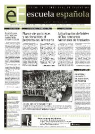 Portada:Escuela española. Año LXI, núm. 3497, 7 de junio de 2001