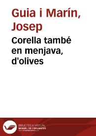 Portada:Corella també en menjava, d'olives / Josep Guia i Marín