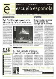 Portada:Escuela española. Año LXI, núm. 3515, 22 de noviembre de 2001