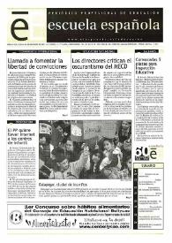 Portada:Escuela española. Año LXI, núm. 3516, 29 de noviembre de 2001