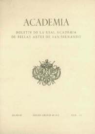 Portada:Academia : Anales y Boletín de la Real Academia de Bellas Artes de San Fernando. Núm. 37, segundo semestre de 1973