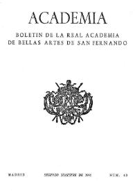Portada:Academia : Anales y Boletín de la Real Academia de Bellas Artes de San Fernando. Núm. 43, segundo semestre de 1976