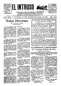 Portada:El intruso. Diario Joco-serio netamente independiente. Tomo XXVII, núm. 2672, domingo 26 de enero de 1930