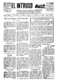 Portada:El intruso. Diario Joco-serio netamente independiente. Tomo XXVII, núm. 2687, jueves 13 de febrero de 1930