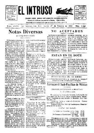 Portada:El intruso. Diario Joco-serio netamente independiente. Tomo XXVII, núm. 2699, jueves 27 de febrero de 1930