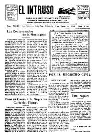 Portada:El intruso. Diario Joco-serio netamente independiente. Tomo XXVIII, núm. 2704, miércoles 5 de marzo de 1930