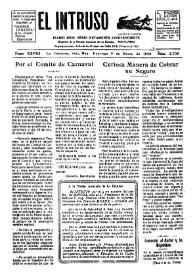 Portada:El intruso. Diario Joco-serio netamente independiente. Tomo XXVIII, núm. 2708, domingo 9 de marzo de 1930