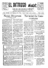 Portada:El intruso. Diario Joco-serio netamente independiente. Tomo XXVIII, núm. 2731, sábado 5 de abril de 1930
