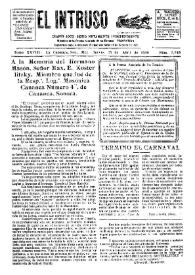 Portada:El intruso. Diario Joco-serio netamente independiente. Tomo XXVIII, núm. 2745, jueves 24 de abril de 1930