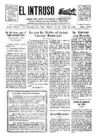 Portada:El intruso. Diario Joco-serio netamente independiente. Tomo XXVIII, núm. 2746, viernes 25 de abril de 1930
