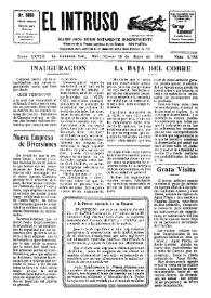 Portada:El intruso. Diario Joco-serio netamente independiente. Tomo XXVIII, núm. 2758, sábado 10 de mayo de 1930