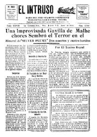 Portada:El intruso. Diario Joco-serio netamente independiente. Tomo XXVIII, núm. 2780, jueves 5 de junio de 1930