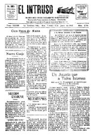 Portada:El intruso. Diario Joco-serio netamente independiente. Tomo XXVIII, núm. 2781, viernes 6 de junio de 1930